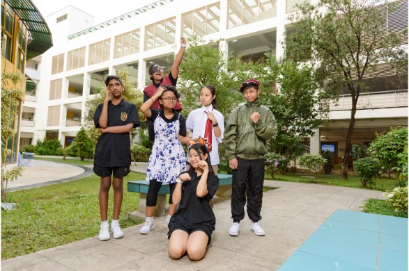 English Drama club members ... being dramatic